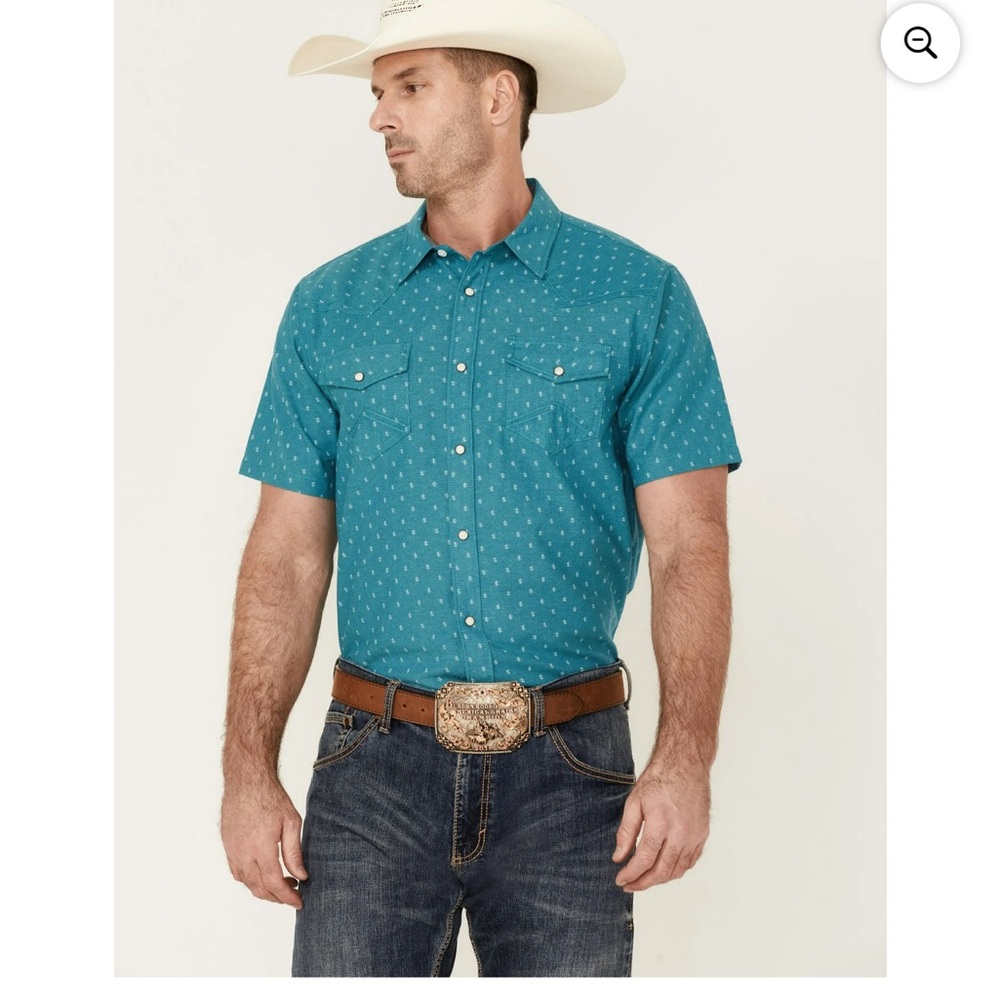 Cody James Teal Short Sleeve Casual Button Down Shirt